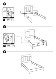 Einzelweißmetallbett 90 cm x H 200