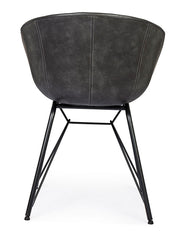 Vintage Chair Eco -Leder Anthrazit Warhol