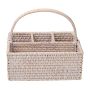 Rattanträger Rattan Algarve Rechteckige weiße CM26X20H11/22