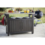 Harztisch für Grill 2 Graphit -Farbtüren 123.7x54xh.90H CM