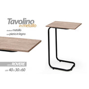 Rovere Sofa Table Servetto Metallstruktur 40 x 30 x 60 cm