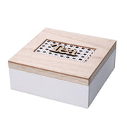 Holzhalterbox 4 Weiße Fächer Bild CM18X18H7