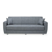 Drei -Seerer -Sofa -Bett mit Rotterdam -Behälter in grauem Stoff 228x90x H89 cm