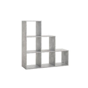 Bücherregalregal 6 Beton Farbkompartimente 116x33xh.118 cm Effez