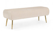 2 Sitzerbank Selena Velvet Cream 129x45.5x48