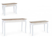 Set 3 White Classic Style Holzkonsole