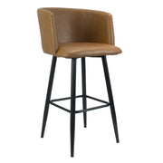 Haftstuhl in Tortora Eco -Leather mit Matt Black Legs 100 cm, 54 cm, 55 cm