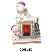 LED -Kaminharz weiße Schneepuppe CM41X22.5H52