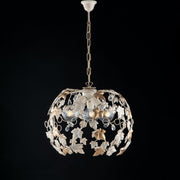 Oro Eisenhängebersleuchter und Strasssteine ​​drei Lichter 50x H45 cm Efeu