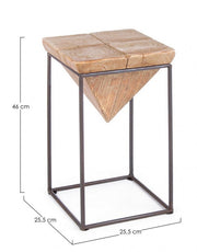 Stahlhocker in Tannenholz Sitz Prismy 25,5x25,5x H46 cm