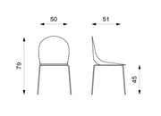 4x grünes Polypropylenstuhl