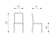 4x Schokoladenstuhl 41x39x90h CM