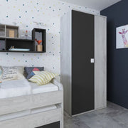 Kleiderschrank 90x52x223H 2 Türen konsumierten Anthrazit