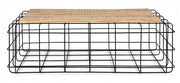 Gitter rechteckiger Holzmetalltisch