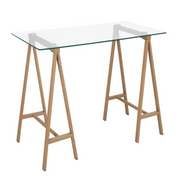 Moderner Alchemie -Schreibtisch mit Glas Top 140x70x76H CM