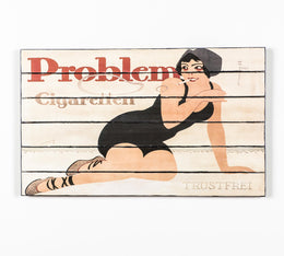 Druck auf Holz mit mehrfarbigen Leinwand 60x100 cm