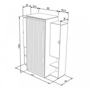 Eichengarderobe mit Türen und Kleiderbügel aus Kabine oder Kammer