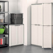 Niedrige Harzgarderobe Jolly R16 TNT Weiß und Grau 68x39x H85 cm