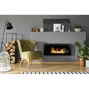 Bioethanol -Kamin oder gebaut -in schwarzen Livorno L 90 x P 12 x H 40 mit Glas