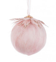 6x Kugel Karol rosa Federn D70