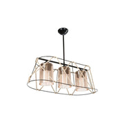 Gezegen ASZ0986 Federung Lampe 3 Lichter Black Metall und Seileffez