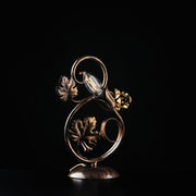 Lumetto -braune Eisenrosetten mit goldenen Dekorationen A Light 21x H30 cm