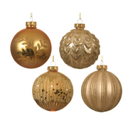 Outy Gold Christmas Ball mit dekoriert mit Ø8cm Glitzer