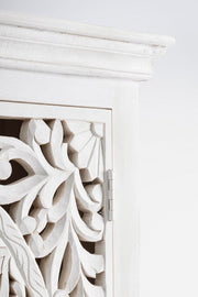 Mobile Credenka 2 Türen zum weißen Alinta -Holz