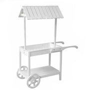 Weißer Karrenhalter aus dem Ausstellungsgarten 121 cm