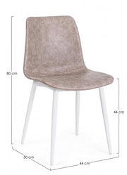 Vintage Chair Eco -Leder Beige Kyra