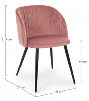 2x Queen Velvet Blush Stuhl