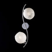 Hochglänzende verchromte Eisendecke mit weißem Glas 2 Lichter 45x25xh.21 cm