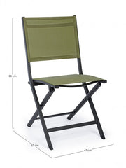 Outdoor -Stuhl im Aluminium Anthrazit Green Elin 47x57x H88 cm