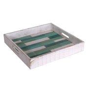 Meeresschale weißes Holzgrün -Gerüst CM37X37H6