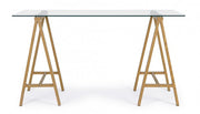 Moderner Alchemie -Schreibtisch mit Glas Top 140x70x76H CM