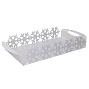 Metallschale Schwarze weiße Schneeflocken CM41X20H6.5