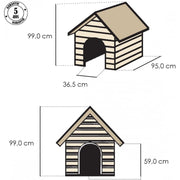 Sandy Dog Kennel, braune Farbe, Abmessungen 95x99x99h