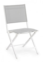 Outdoor -Stuhl in Aluminium White Grey Elin 47x57x H88 cm