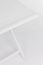 Außentisch in weißem Aluminium Elin 110x70x H71 cm