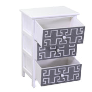 Gianna Cabinet Weiße Schublade Grau 3 Schubladen CM40x29H58