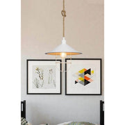 Bulut ASZ0631 Deckenlampe weißes Metall und Iuta -Seil