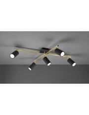 Marley Spotlight 5 Gold Beeren 5 schwarze zylindrische Flecken Trio Lighting Trio