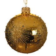 Gold Christmas Ball mit Relief Designs Ø8cm
