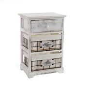 Weiße Kastanienkastanienmöbel mit Körben mit Körbe mit Körben