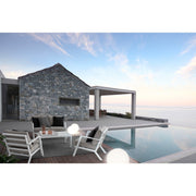 Outdoor Set 4 PCs Wohnzimmer mit weißen Harley -Kissen