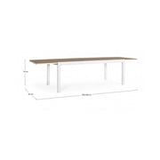 Outdoor-Tabelle 200-300x95x74H Weiß