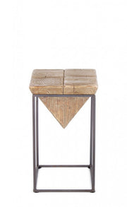 Stahlhocker in Tannenholz Sitz Prismy 25,5x25,5x H46 cm