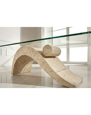 Transparent-Bege Tabelle 70 cm x 120 cm H. 40 cm