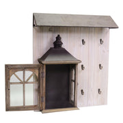 Holzbügel mit brauner Laterne 65 x 55,5 x H 15,5