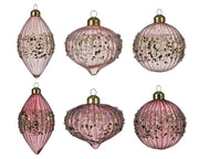 Weihnachtskugel -Decoris Glitter Glas Rose 8cm hinzugefügt